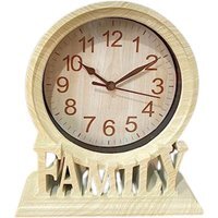 Table Clock Vintage Family Non Ticking Desk Clock Retro Mantel Clocks Cream - Cream