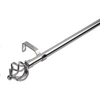 19 mm Extendable Metal Curtain Poles - Chrome / 120cm