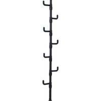 Adjustable Floor to Ceiling Clothes Rail with Hooks - Black