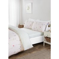 Niamh Floral Duvet Cover Pillowcase  Fitted Sheet Set - Green / Single - thumbnail 1