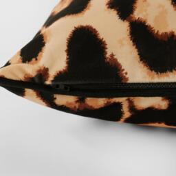 Pack of Matte Velvet Leopard Filled Cushions - Brown / 2 - thumbnail 4