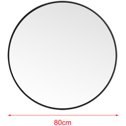 Nordic Hanging Makeup Round Wall Mirror - Black / 80cm - thumbnail 4