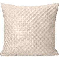 3d Embossed Checkered Plain Cushion - Cream