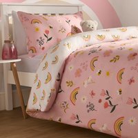 Floral Rainbow Duvet Cover Set - Blush Pink / Double - image 1