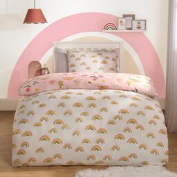 Floral Rainbow Duvet Cover Set - Blush Pink / Double - thumbnail 3