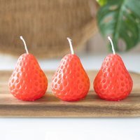 Set of 3 Fruit Shaped Decorative Candles - Strawberry Candles - image 1