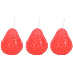 Set of 3 Fruit Shaped Decorative Candles - Strawberry Candles - thumbnail 2