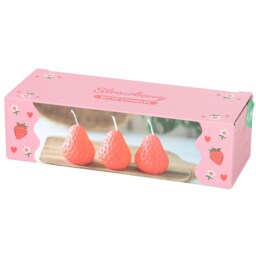 Set of 3 Fruit Shaped Decorative Candles - Strawberry Candles - thumbnail 5