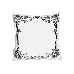 Rose  Vine Silhouette Outdoor Cushion - Black / 60cm - thumbnail 2