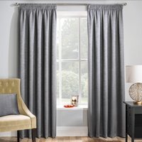 Matrix Grey Silver Tape-Top Thermal Noise Reducing Dim Out Curtains - Grey / 229cm - image 1
