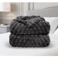 Super Snug Chunky Popcorn Throw 150x200 - Charcoal