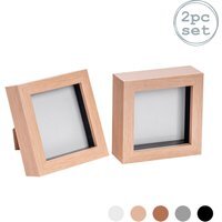 "4x4"" 3D Box Photo Frame Pack of 2 - Beige"
