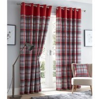 Orleans Eyelet Curtains - Red / 168cm / Colour may vary slightly depending on screen resolution. / 183cm