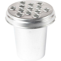 Metal Grave Vase Flower Container - Silver 10 x 10cm / 12cm