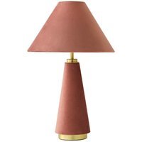 Martha Conical Velvet Table Lamp - Pink / Yes