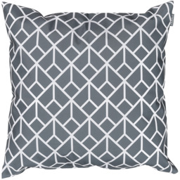 Art Deco Geometric Print Outdoor Cushion - Grey - thumbnail 2