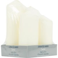 Set of 4 White Church Candles - White - image 1