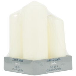 Set of 4 White Church Candles - White - thumbnail 2