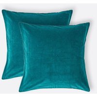 Homescapes Velvet Cushion Cover - Teal Green / 40cm / 2 - thumbnail 1