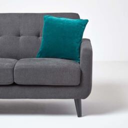 Homescapes Velvet Cushion Cover - Teal Green / 40cm / 2 - thumbnail 3