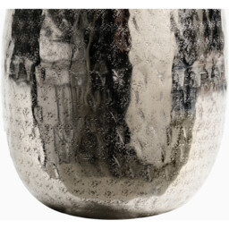 Silver Hammered Metal Vase - Silver - thumbnail 4