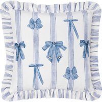 Noortje Ruffle Bows Printed Feather Rich Cushion - Multicolour / Polyester - thumbnail 1