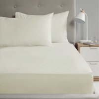 56P Polycotton Fitted Sheet - Cream / King
