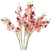 Pack of 6 x Pink Artificial Mini Orchid Stem - 6 x 80cm Pink Mini Orchid