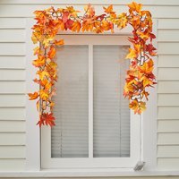 LED Autumn Maple Leaf Garland - Orange / 170cm - image 1