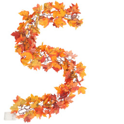 LED Autumn Maple Leaf Garland - Orange / 170cm - thumbnail 2