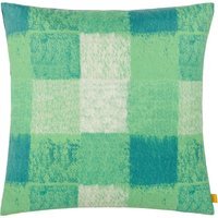 Alma Check Polyester Filled Cushion - Green - thumbnail 1