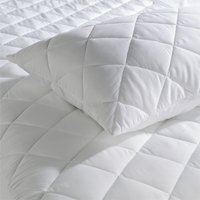 Soft quilted pillow and mattress protector set - White / 120cm / Small Double Mattress and Pillowcase Pair Protector Set