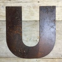 Personalised Metal lettering , Personalised Gift , Rusty Chunky Letter U - Rusted