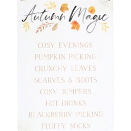 Autumn Magic Metal Hanging Sign - White - thumbnail 3