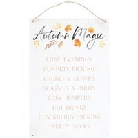 Autumn Magic Metal Hanging Sign - White - thumbnail 1