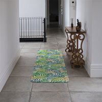 Green Tropical Palm Leaves Designer Runner Rug - Green - image 1
