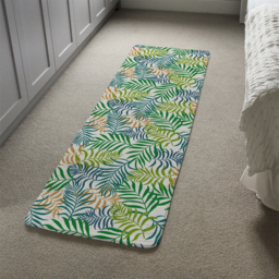Green Tropical Palm Leaves Designer Runner Rug - Green - thumbnail 4