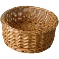 Small Round Straight Sided Wicker Tray - Brown