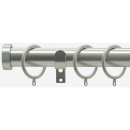 Brushed Steel 28mm Stud Fixed Length Metal Curtain Pole - Brushed Steel / 190cm - thumbnail 5