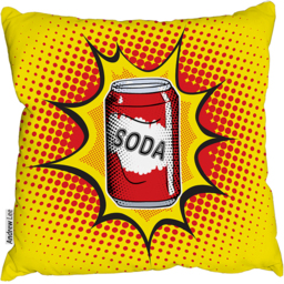 Drink Soda Fast Food Vector Illustration In Pop Art Retro Style Cushion - Yellow / 60 - thumbnail 2