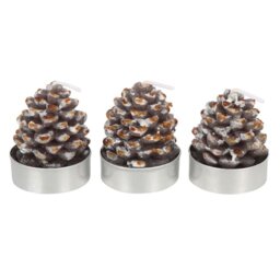 Set of 6 Pinecone Tealight Candles for Festive Decor - Grey - thumbnail 5