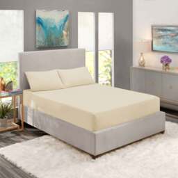 Premium Quality Waterproof Fitted Sheet  - Beige / Double - thumbnail 2