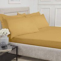 Percale Deep King Bed Fitted Sheet - Ochre