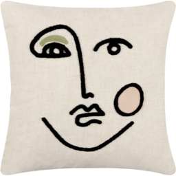 Cleo Linear Woven Cushion - Pink/Green / 80 Polyester 20 Feather - thumbnail 2