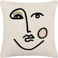 Cleo Linear Woven Cushion - Pink/Green / 80 Polyester 20 Feather