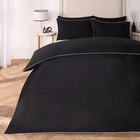 Piped Edge Duvet Cover Set - Black / King - image 1