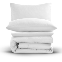 Soft Touch Plain Microfibre Duvet Cover and Pillowcase Set - White / King - thumbnail 3