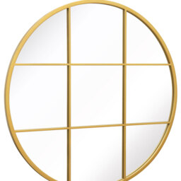 Circulus Metal Framed Round Circular Window Wall Mirror - Gold / 100cm - thumbnail 4