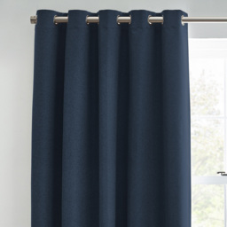 Dawn Textured Blackout Eyelet Curtains - Midnight / 137cm / 117cm - thumbnail 5