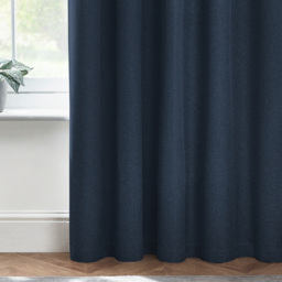 Dawn Textured Blackout Eyelet Curtains - Midnight / 137cm / 117cm - thumbnail 2